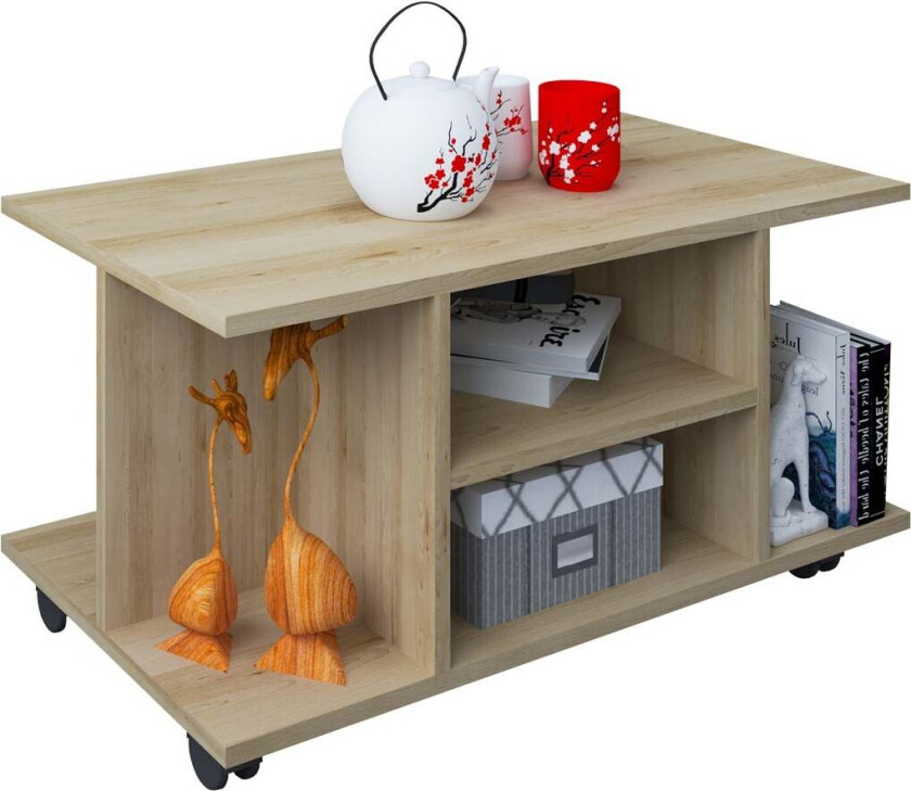 Findula sofabord 4 hyller eik dekor.