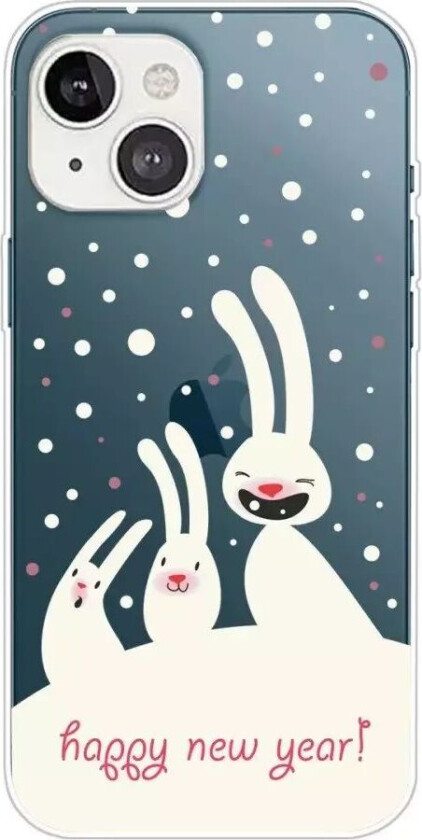 iPhone 13 Plast Jul Deksel - Gjennomsiktig - Snøkaniner