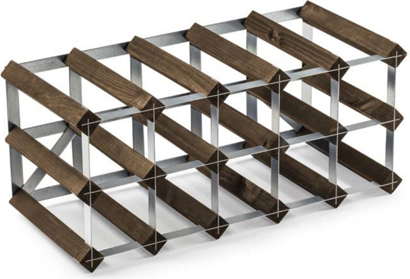 Vinstativ Påbyggingsbart 15 flasker Dark oak