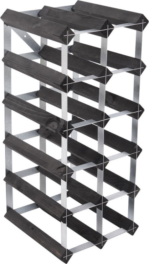 Vinstativ Påbyggingsbart 15 flasker Black Ash