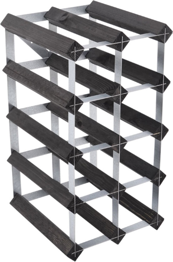 Vinstativ Påbygningsbart 12 flasker Black Ash