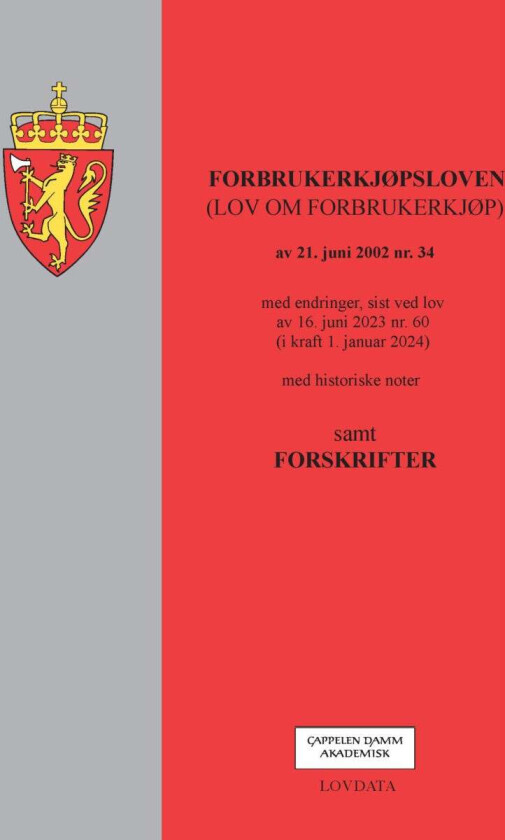 Forbrukerkjøpsloven : (lov om forbrukerkjøp) av 21. juni 2002 nr. 34