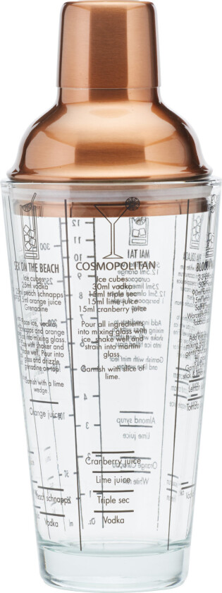 Boston Cocktail Shaker Glass og kobber 650 ml