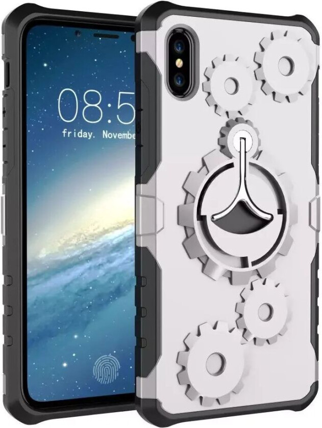 iPhone X/XS 2 i 1 Hybrid Deksel m. Sportsarmbånd - Sølv