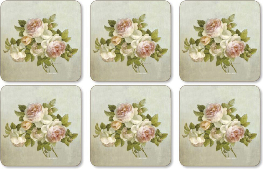Antique Rose Glassunderlag 6-pack