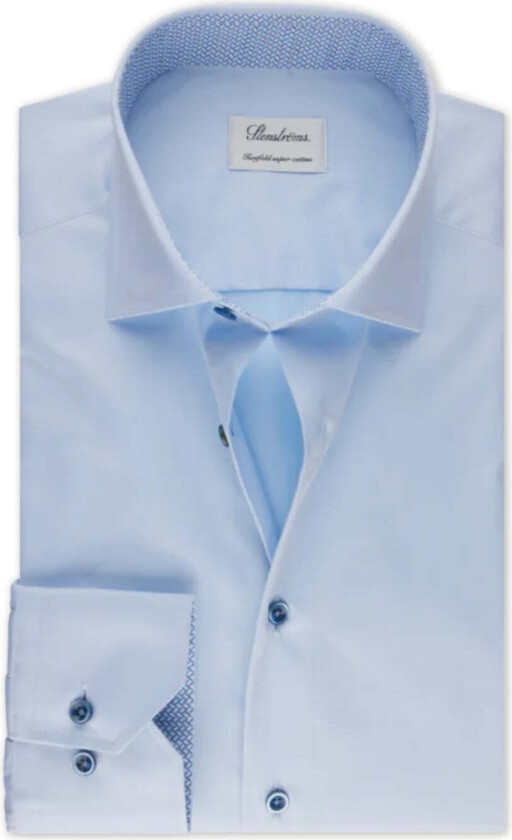 SLIMLINE CONTRAST TWILL SHIRT Blå, 38