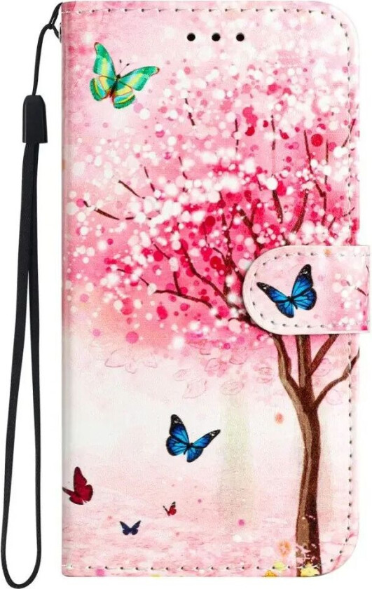 Samsung Galaxy S24 Kunstskinn Flipdeksel m. Lommebok og Stropp - Rosa Tre