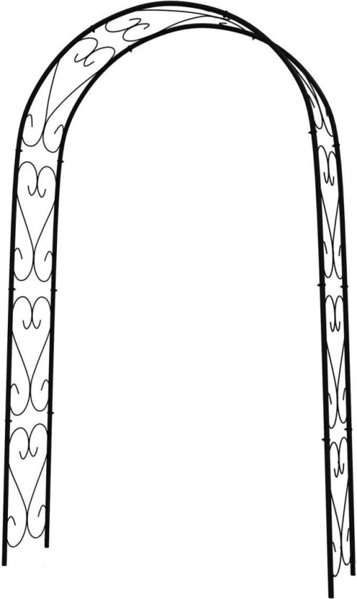 Rose Arch Stålbue hagebue for klatreplanter 125 x 37 x 230 cm espalier hagedekorasjon svart