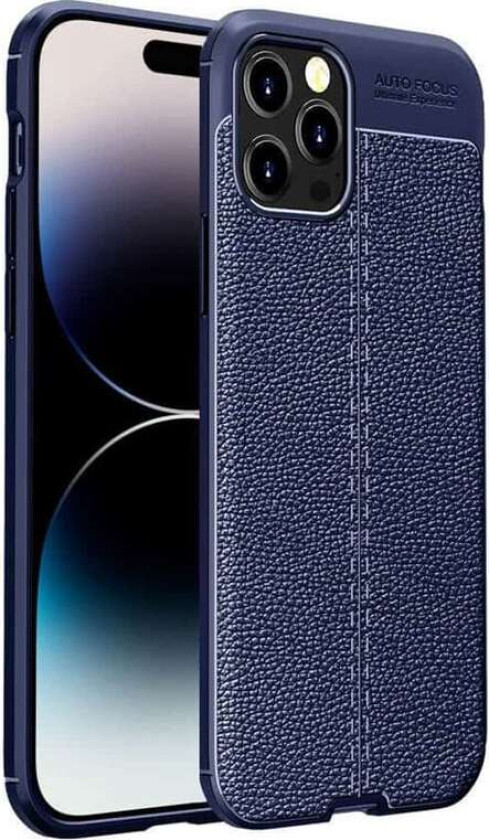 Lærmønstret TPU deksel Apple iPhone 15 Pro Max - Blå