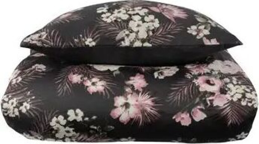 Sateng sengesett - 150x210 cm - 100% Bomullssateng - Flowers & Dots - Lavendel