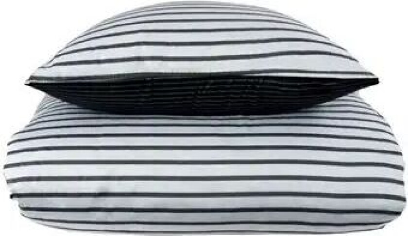 Sengesett 240x220 - Kingsize sengetøy - 100% Bomullssateng - Narrow lines - Svart