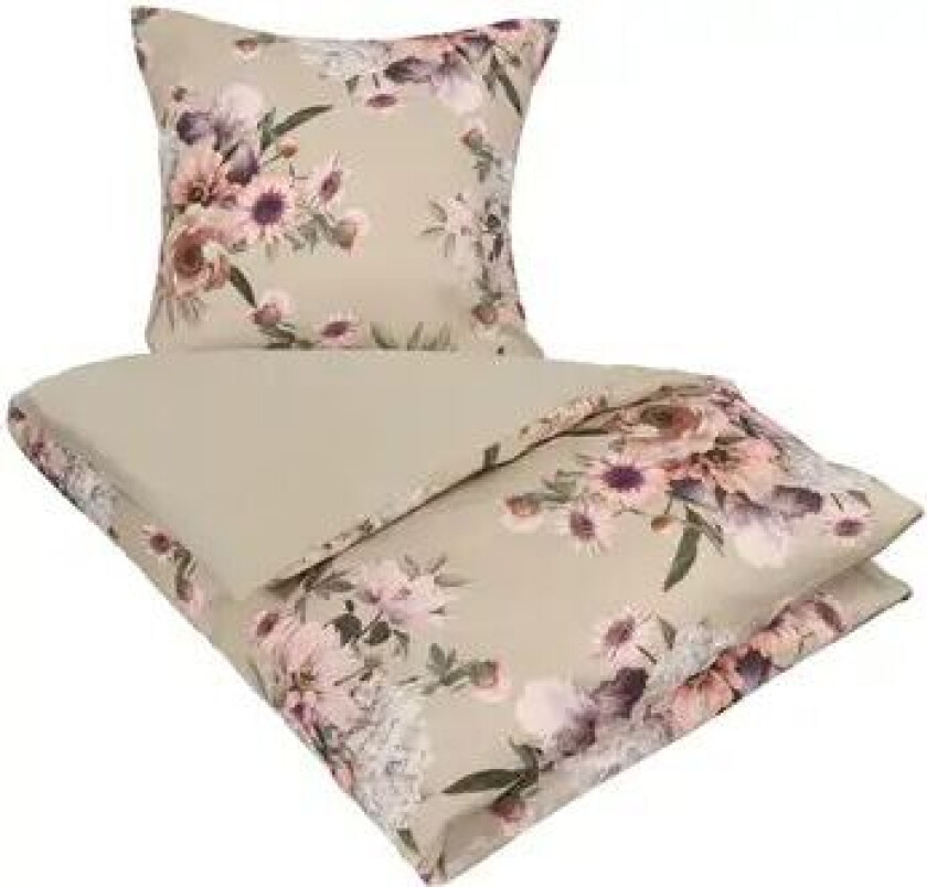 Sateng sengesett - Digitalprint - 140x200 cm - Sand flower - Excellent By Borg