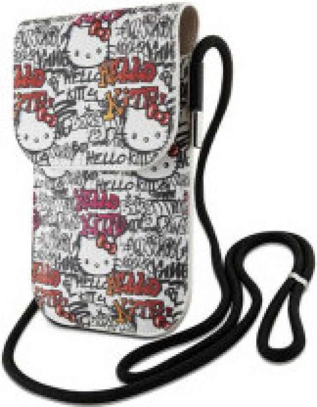 Bag Beige Leather Tags Graffiti Cord