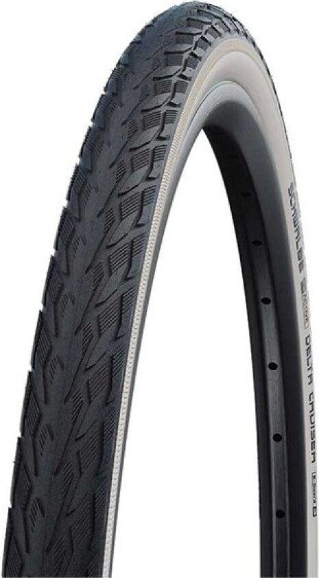Delta Cruiser Non Folding Tire (37-540) Black/whitewall, Basilica, K-Guard, Weight:510 G