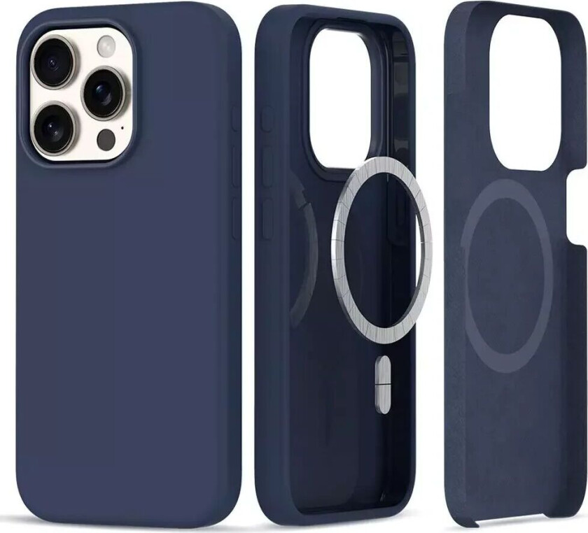 Tech-Protect iPhone 15 Pro Max Tech-Protect Silikon Deksel - MagSafe Kompatibel - Navy