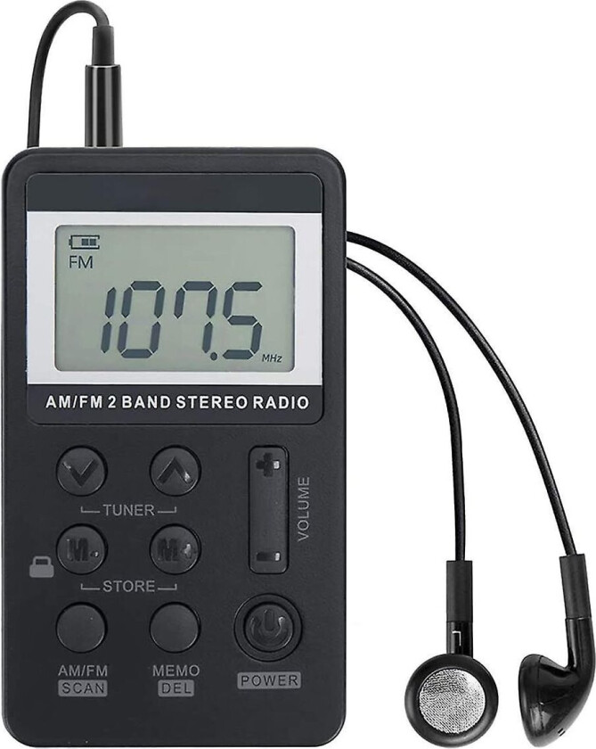 Bærbar Pocket AM/FM-radio