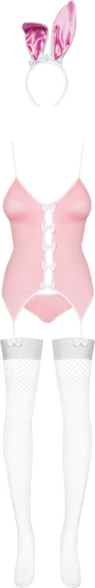 Bunny L/xl, Undertøysett, Rosa, Hvit, Elastan, Nylon, Polyester, L/xl, Monokromatisk, Normalt Liv