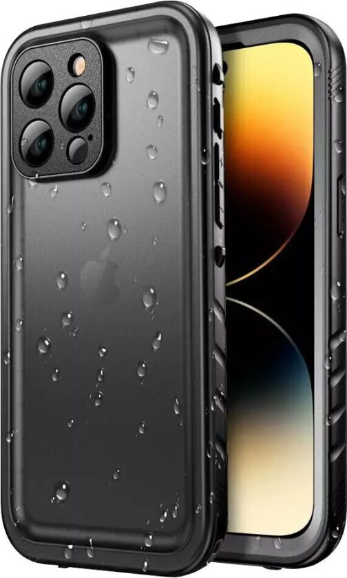 Tech-Protect iPhone 14 Pro Vanntett Deksel - Gjennomsiktig / Svart