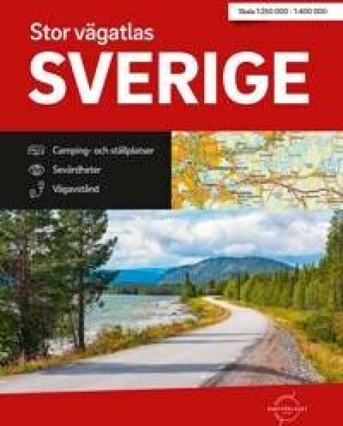 Stor Vägatlas Sverige Kartförlaget, A3 format, spiral