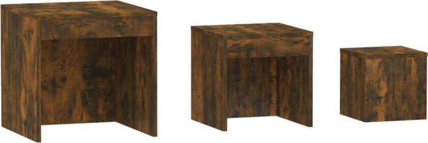 Stablebord 3 stk røkt eik konstruert tre