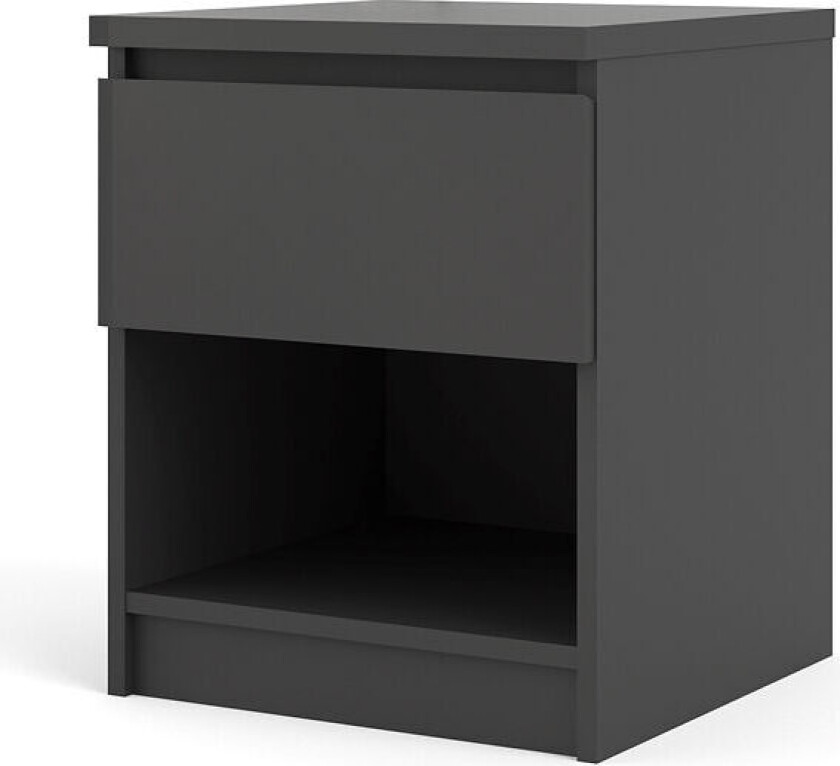 Nada nattbord 1 skuff og 1 hylle svart matt.