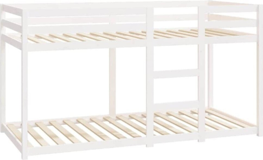 Køyeseng hvit 90x200 cm heltre furu