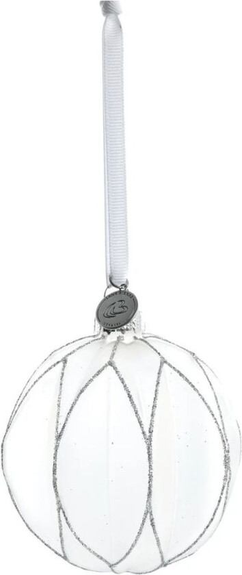 Navina juletrekule Ø 8 cm White-Silver