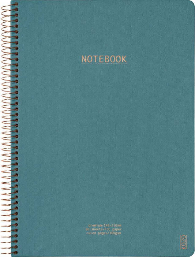 Notatbok M/spiral Kozo Premium A4 Steel Blue