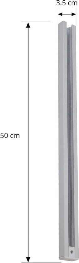 Linaro skinne, 50 cm, hvit, 1-fase system