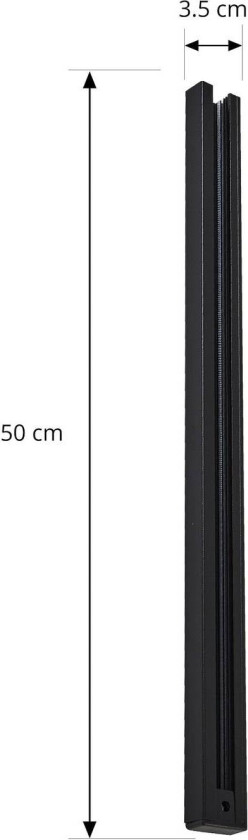 Linaro skinne, 50 cm, svart, 1-fase system