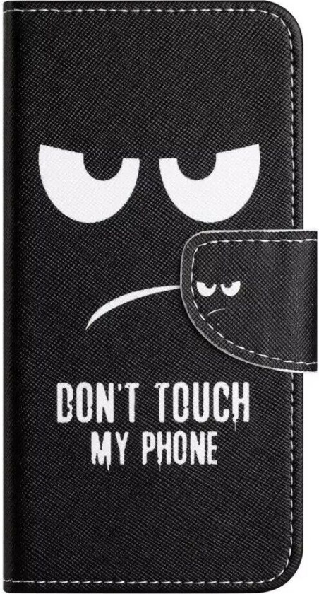 Samsung Galaxy A24 Flip Deksel i Skinn med Lommebok og Trykk - "Don't Touch my Phone"