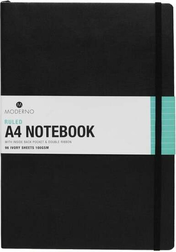 Notatbok Moderno Sort A4 Myk Linjer