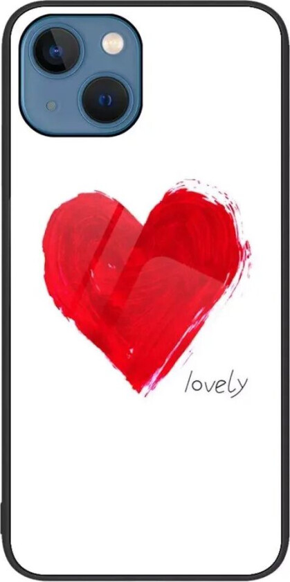 iPhone 14 Plus Deksel m. Glassbakside - Hjerte