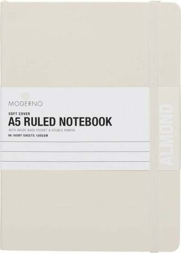 Notatbok Moderno Almond A5 Hard Linjer