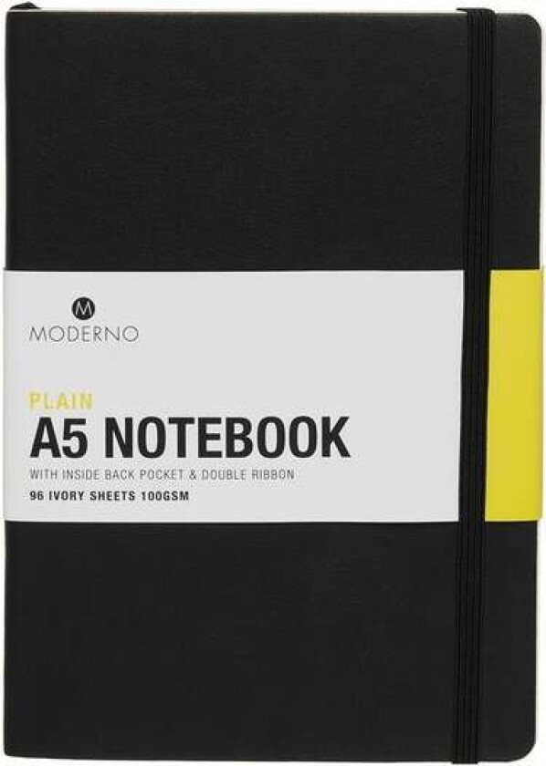 Notatbok Moderno Sort A5 Myk Ulinjert