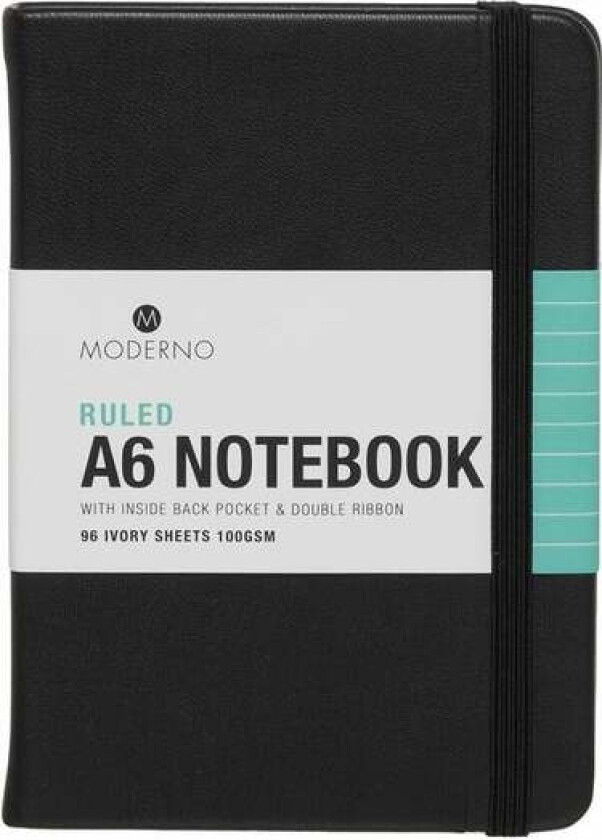 Notatbok Moderno Sort A6 Hard Linjer