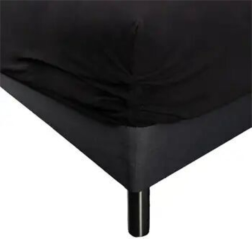 Fasonglaken - 90x200x40 cm - Svart formsydd Jersey laken