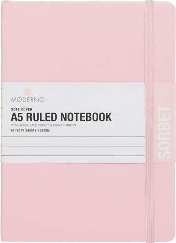 Notatbok Moderno Lyserosa A5 Myk Linjer