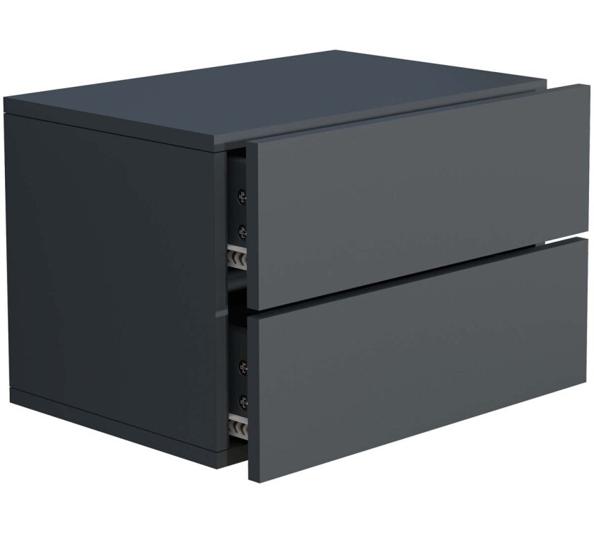 UsalL45 nattbord vegghengt 2 skuffr antracitt.