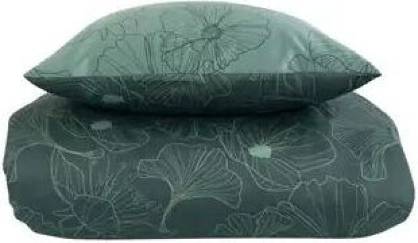 Sengesett 240x220 - Kingsize sengetøy - 100% Bomullssateng - Big flower green