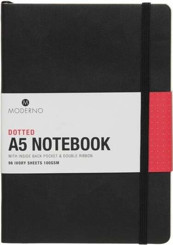 Notatbok Moderno Sort A5 Myk Dot