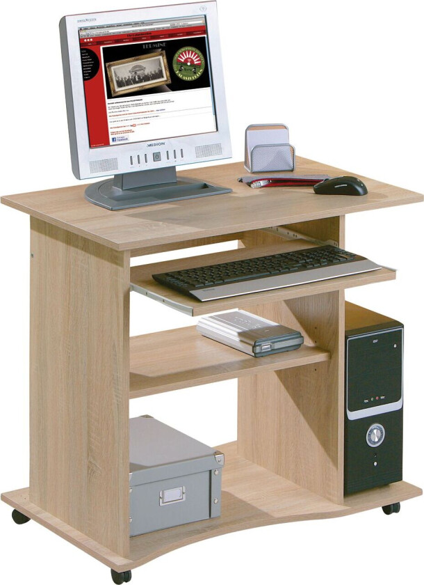 Dusa skrivebord 1 hylle, 1 tastatur uttrekk valnøtt dekor.