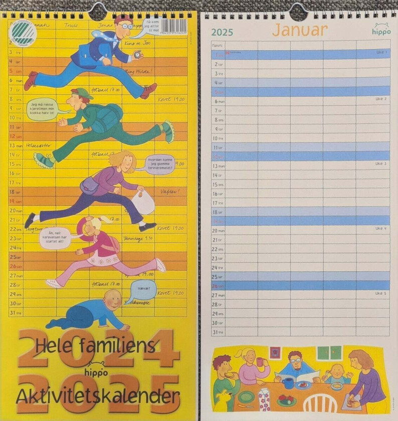 Kalender Aktivitetskalender 2024/2025 Miljømerket