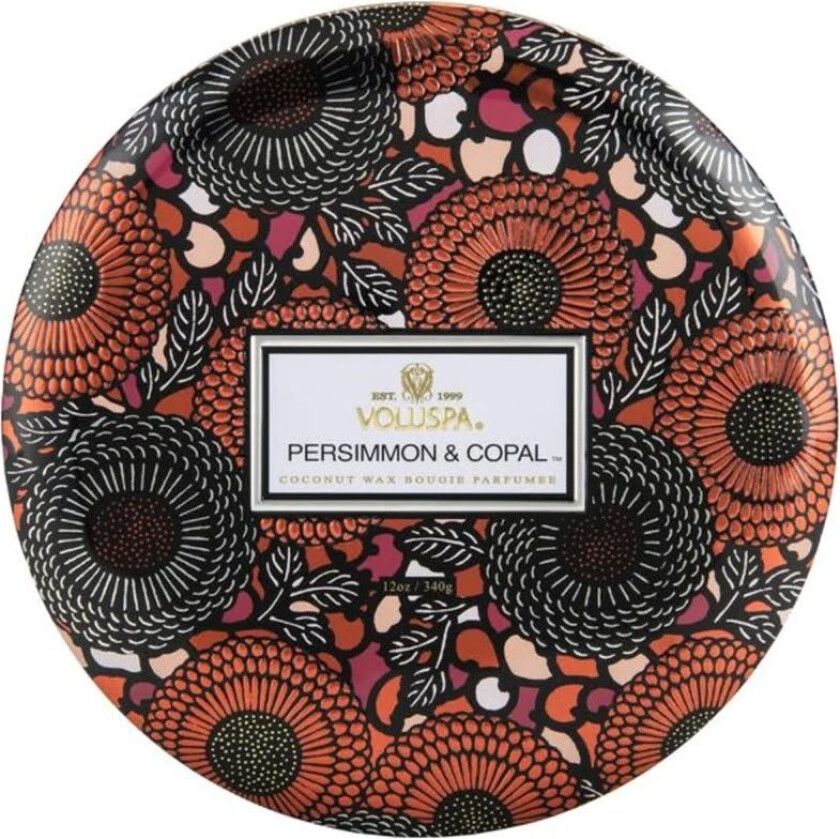 Persimmon & Copal 3 Wick Candle in Decorative Tin (40h)