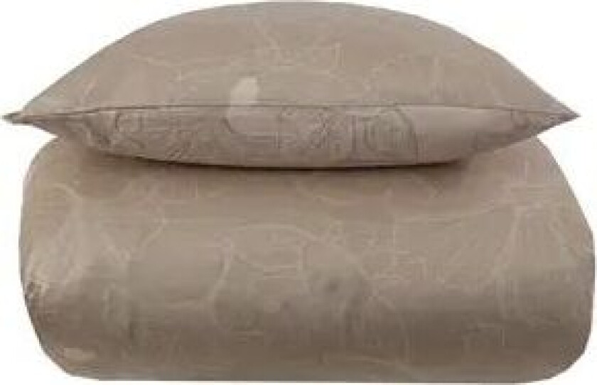 Sateng sengesett - 140x200 cm - 100% Bomullssateng - Big flower sand