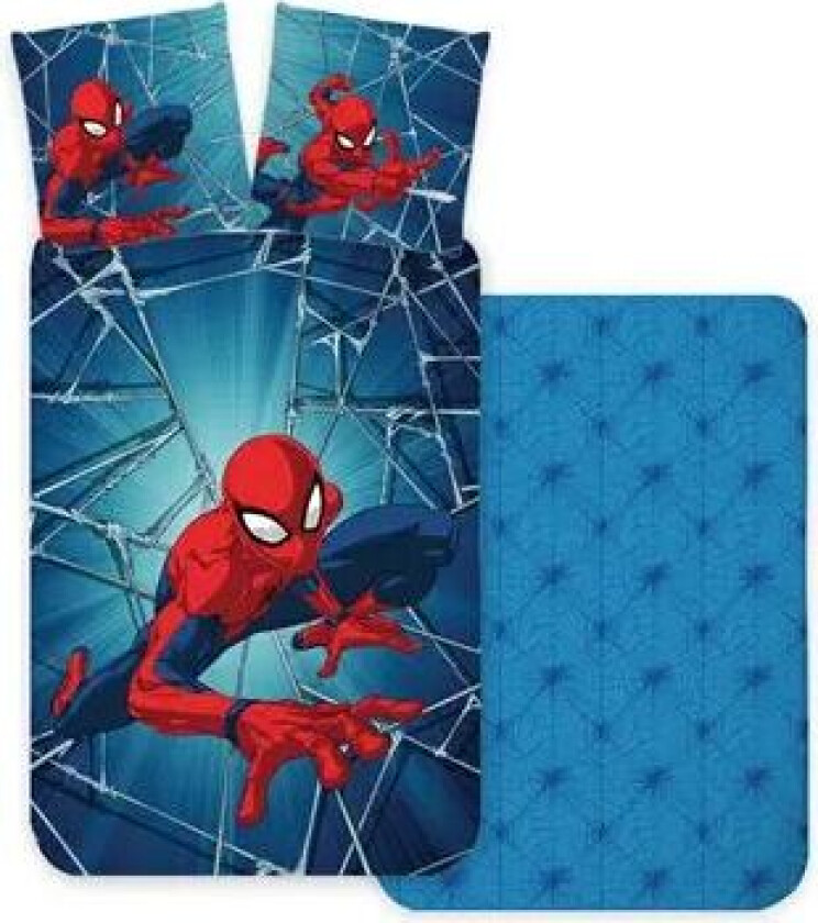 Spiderman Junior sengetøy - 100x140 cm - Spiderman sengesett -100% bomull