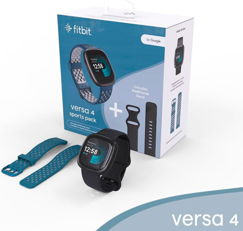 Versa 4 - 40 mm - grafitt - smartklokke med bånd - svart - båndbredde: S/L - NFC, Bluetooth