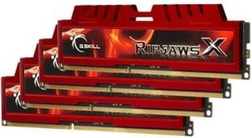 G.Skill Ripjaws-X - DDR3 - sett - 32 GB: 4 x 8 GB - DIMM 240-pin - 1600 MHz / PC3-12800 - CL10 - 1.5 V - ikke-bufret - ikke-ECC