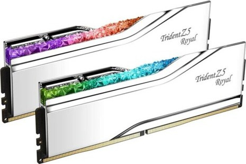 Trident Z5 Royal DDR5-7200 - 48GB - CL36 - Dual Channel (2 stk) - Intel XMP - Sølv med RGB