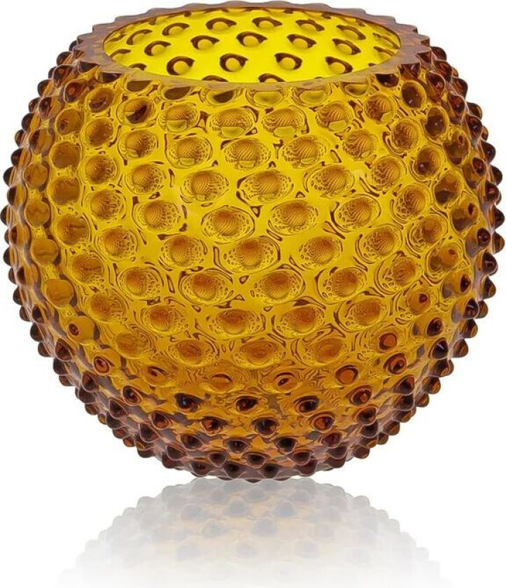Hobnail Globe Vase 18 cm Amber
